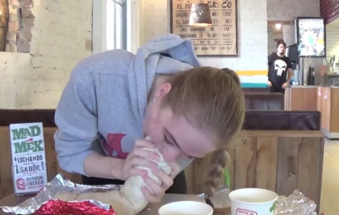Tiny Woman Vs Giant Burrito