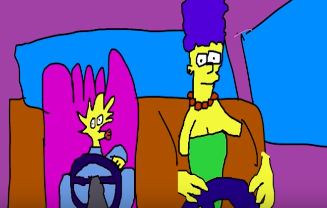The Simpsons Intro Made On Microsoft Paint