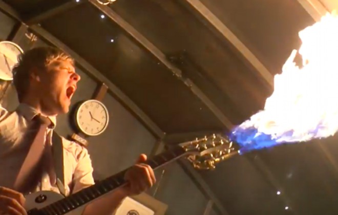 Perfect For Blazing Riffs: A Flamethrower Guitar
