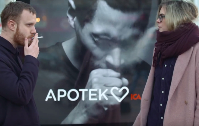 High Tech Billboard Coughs When Smokers Are Nearby