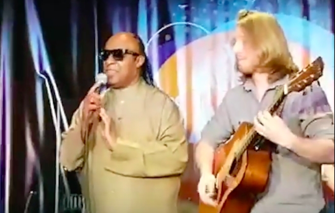 Musician Covers Superstition, Is Joined Onstage By Stevie Wonder!