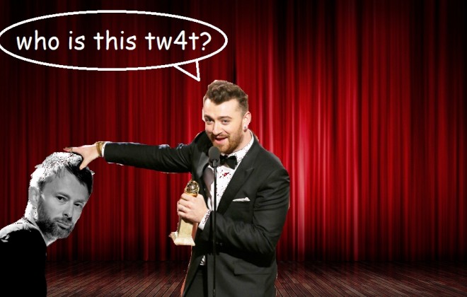 Sam Smith duppies Thom Yorke at Golden Globes