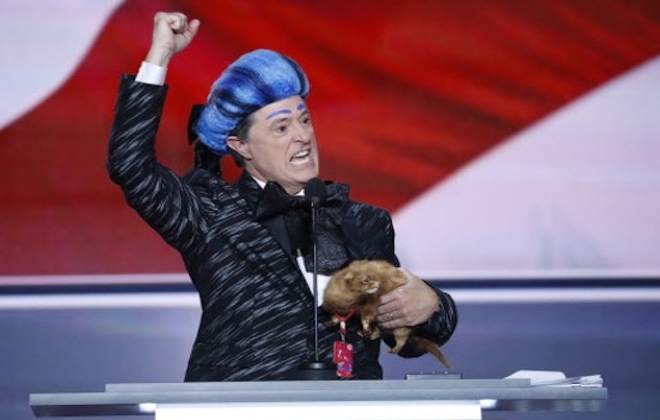 Comedian Stephen Colbert Pranks U.S. Republican National Convention