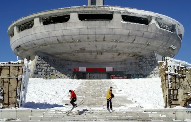 Exploring An Abandoned Communist Party Headquarters On Skis