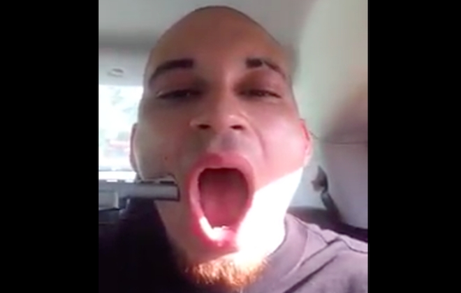 NSFW: Man Shoots Self In Face With Gun