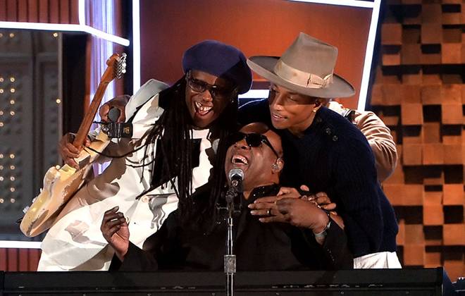 Stevie Wonder, Nile Rodgers, Pharell and Daft Punk, joined forces for a very special live performance